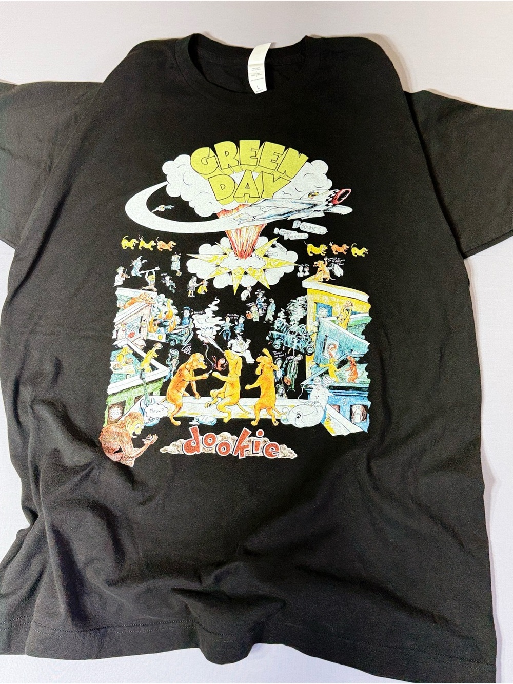 Black Green Day Dookie Graphic Band Tee